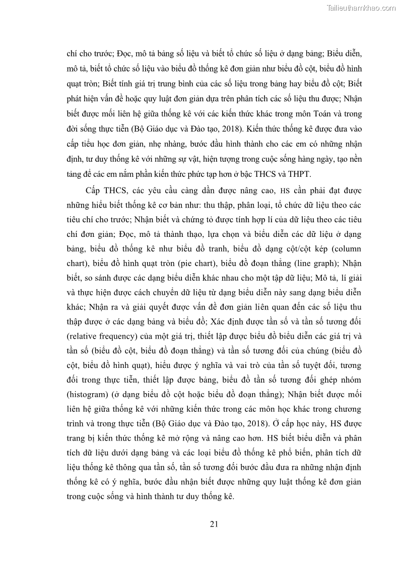 Luận án tiến sĩ giáo dục học Phát triển kiến thức và thực hành nghiệp vụ của giáo viên Toán tương lai để dạy học thống kê - 3 Trang 35