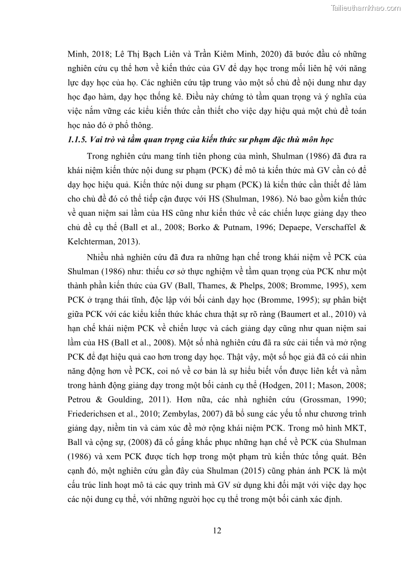 Luận án tiến sĩ giáo dục học Phát triển kiến thức và thực hành nghiệp vụ của giáo viên Toán tương lai để dạy học thống kê - 3 Trang 26