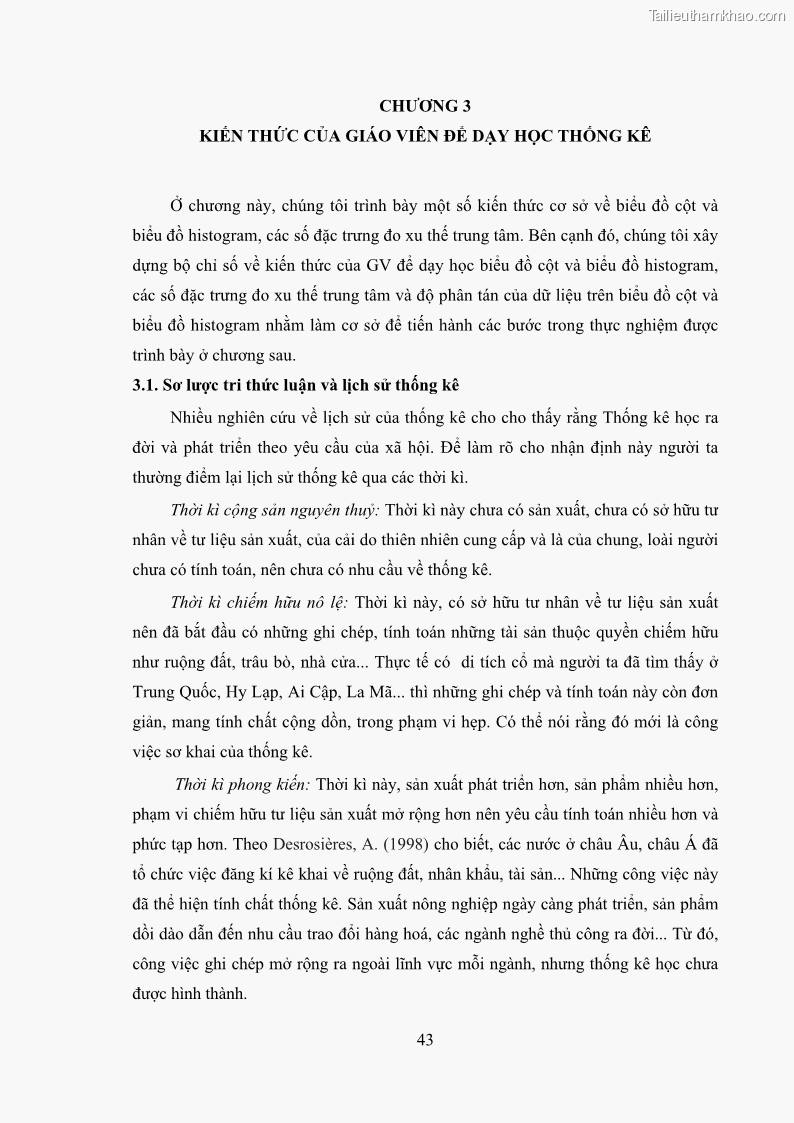 Luận án tiến sĩ giáo dục học Phát triển kiến thức và thực hành nghiệp vụ của giáo viên Toán tương lai để dạy học thống kê - 5 Trang 57