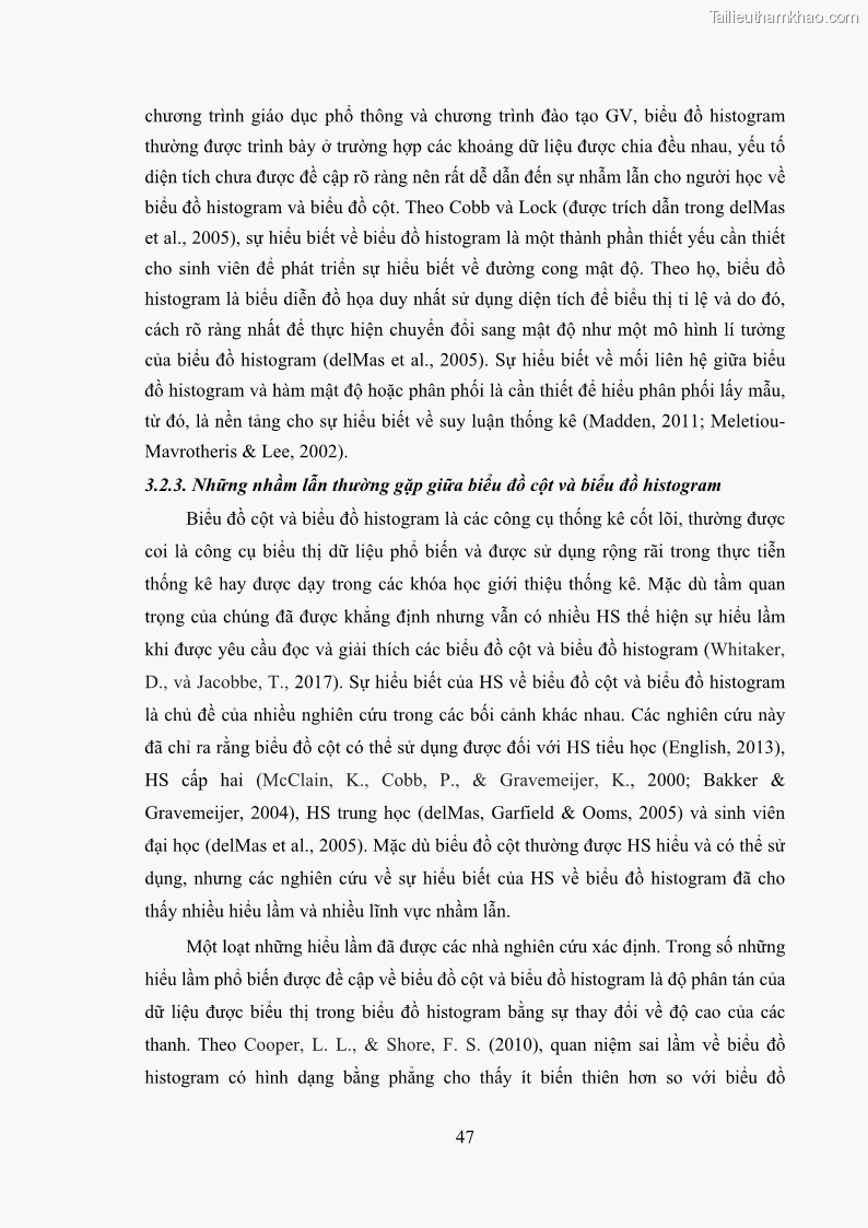 Luận án tiến sĩ giáo dục học Phát triển kiến thức và thực hành nghiệp vụ của giáo viên Toán tương lai để dạy học thống kê - 6 Trang 61