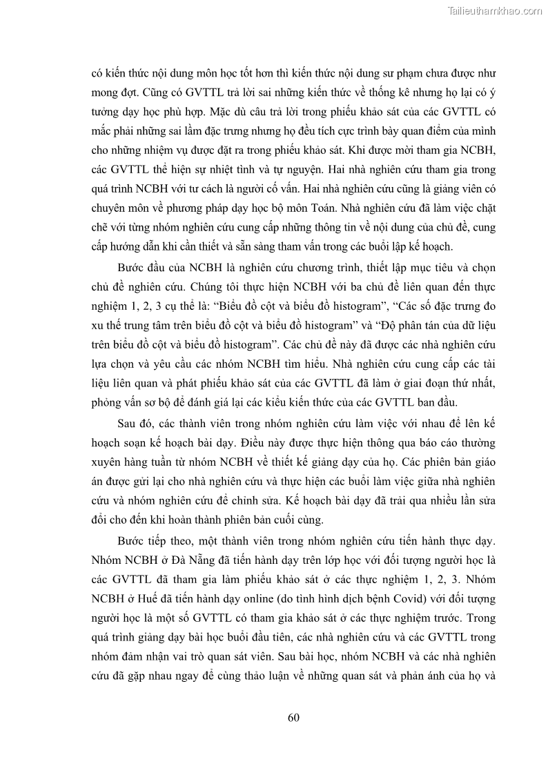 Luận án tiến sĩ giáo dục học Phát triển kiến thức và thực hành nghiệp vụ của giáo viên Toán tương lai để dạy học thống kê - 7 Trang 74