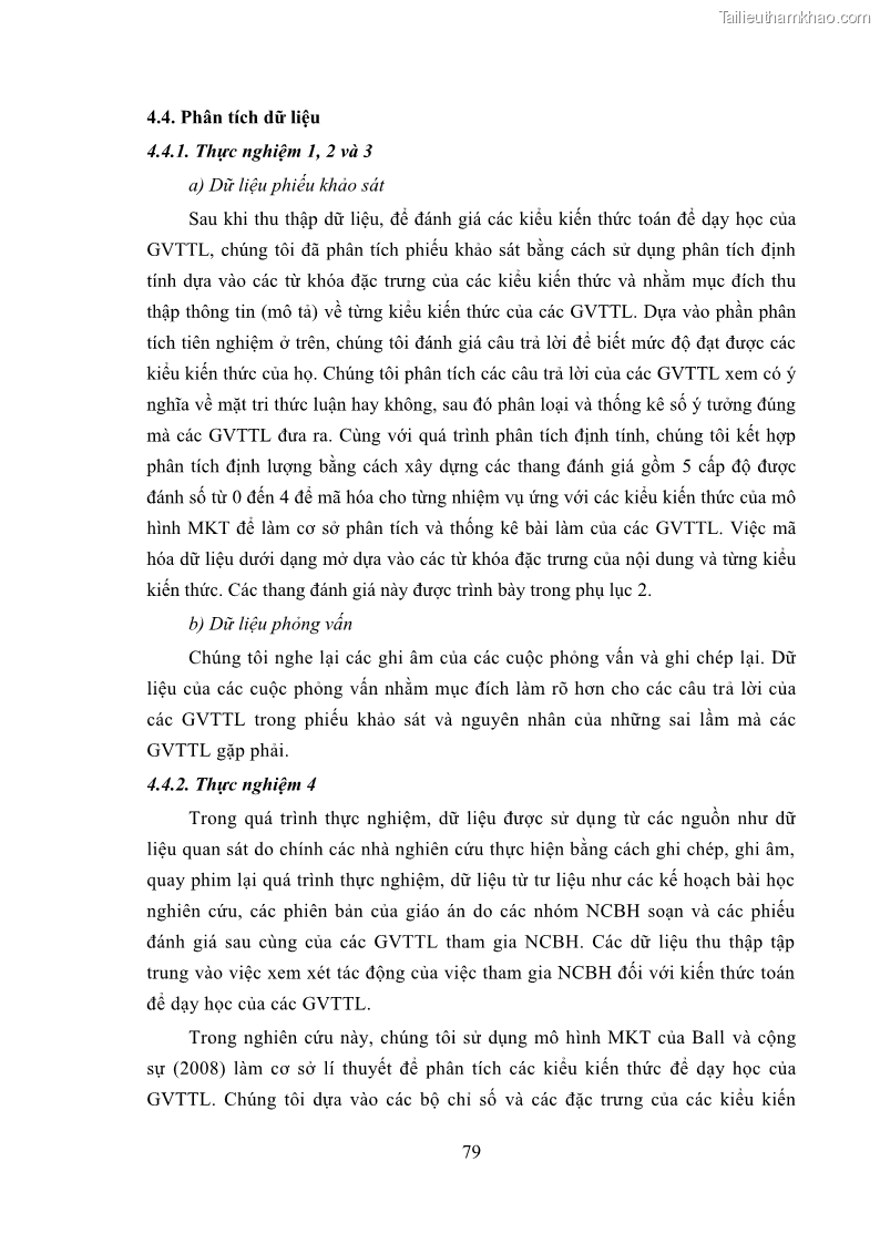 Luận án tiến sĩ giáo dục học Phát triển kiến thức và thực hành nghiệp vụ của giáo viên Toán tương lai để dạy học thống kê - 8 Trang 93