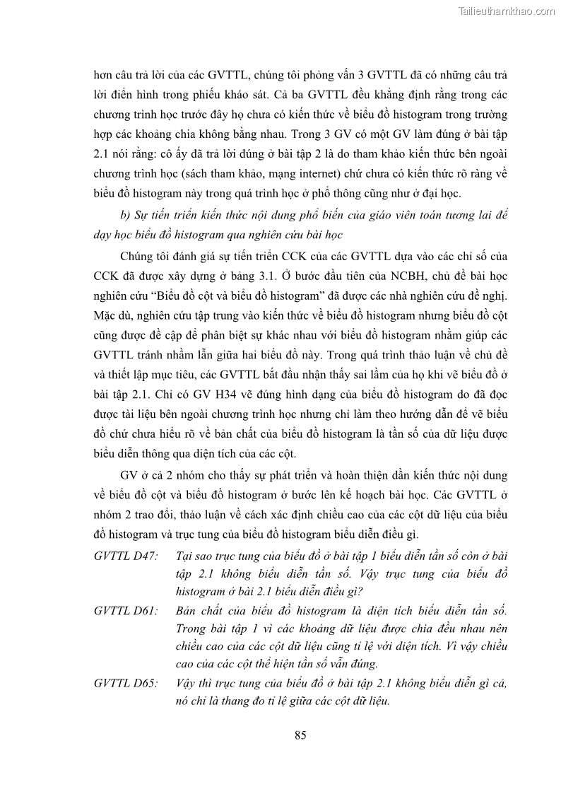 Luận án tiến sĩ giáo dục học Phát triển kiến thức và thực hành nghiệp vụ của giáo viên Toán tương lai để dạy học thống kê - 9 Trang 99