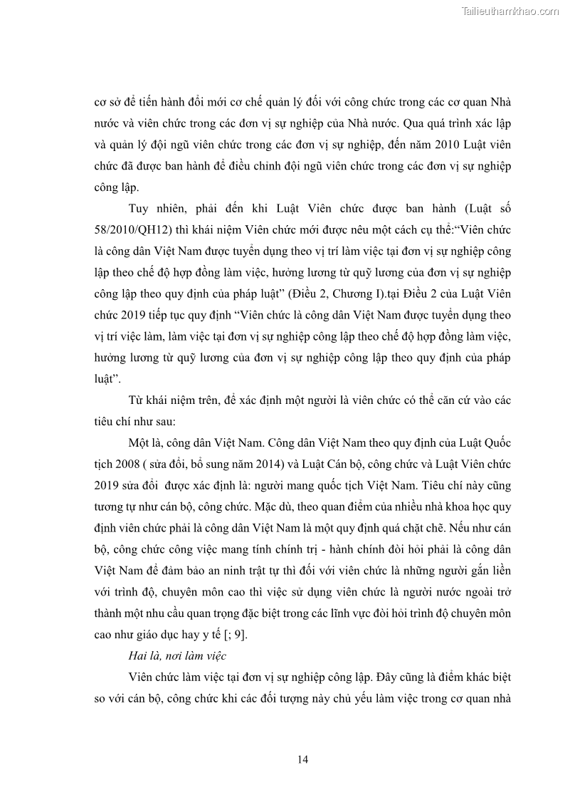 Luận văn thạc sĩ chính sách công Thực hiện chính sách pháp luật về quản lý viên chức ngành giáo dục tại thành phố Buôn Ma Thuột, tỉnh Đắk Lắk - 2 Trang 22