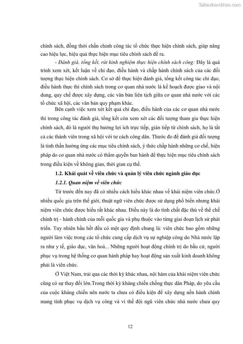 Luận văn thạc sĩ chính sách công Thực hiện chính sách pháp luật về quản lý viên chức ngành giáo dục tại thành phố Buôn Ma Thuột, tỉnh Đắk Lắk - 2 Trang 20