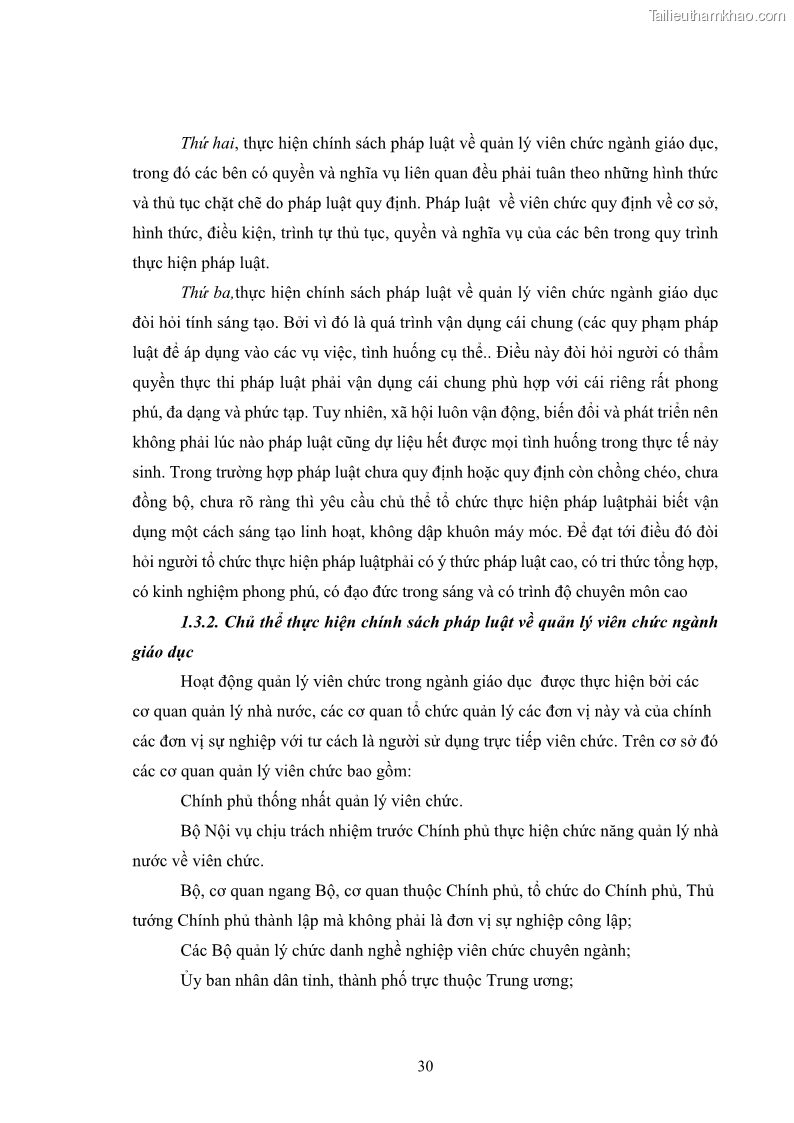 Luận văn thạc sĩ chính sách công Thực hiện chính sách pháp luật về quản lý viên chức ngành giáo dục tại thành phố Buôn Ma Thuột, tỉnh Đắk Lắk - 4 Trang 38
