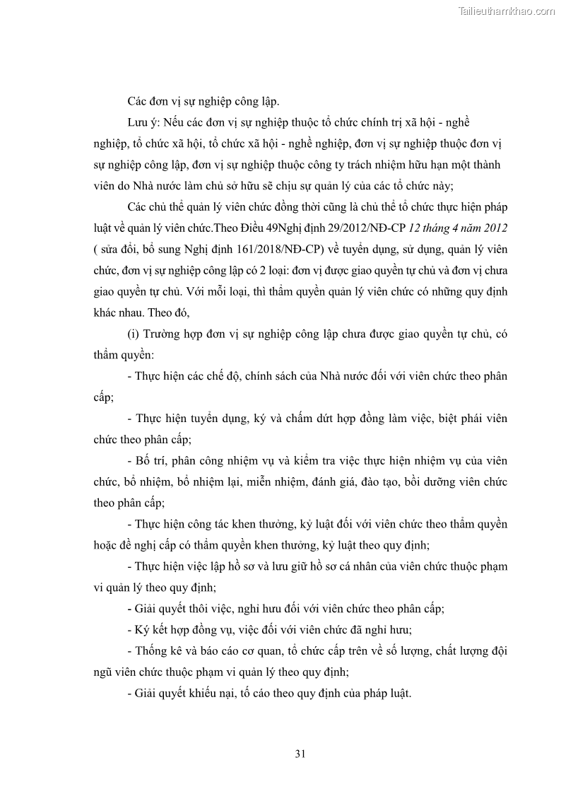 Luận văn thạc sĩ chính sách công Thực hiện chính sách pháp luật về quản lý viên chức ngành giáo dục tại thành phố Buôn Ma Thuột, tỉnh Đắk Lắk - 4 Trang 39