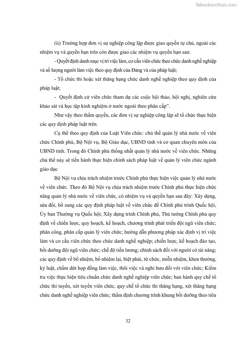 Luận văn thạc sĩ chính sách công Thực hiện chính sách pháp luật về quản lý viên chức ngành giáo dục tại thành phố Buôn Ma Thuột, tỉnh Đắk Lắk - 4 Trang 40
