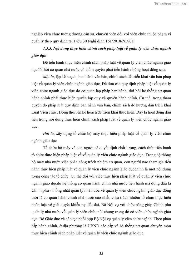 Luận văn thạc sĩ chính sách công Thực hiện chính sách pháp luật về quản lý viên chức ngành giáo dục tại thành phố Buôn Ma Thuột, tỉnh Đắk Lắk - 4 Trang 43