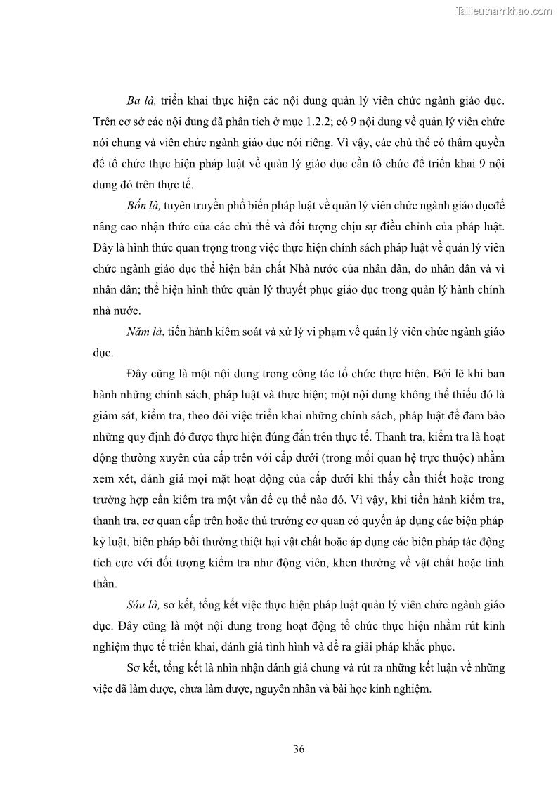 Luận văn thạc sĩ chính sách công Thực hiện chính sách pháp luật về quản lý viên chức ngành giáo dục tại thành phố Buôn Ma Thuột, tỉnh Đắk Lắk - 4 Trang 44