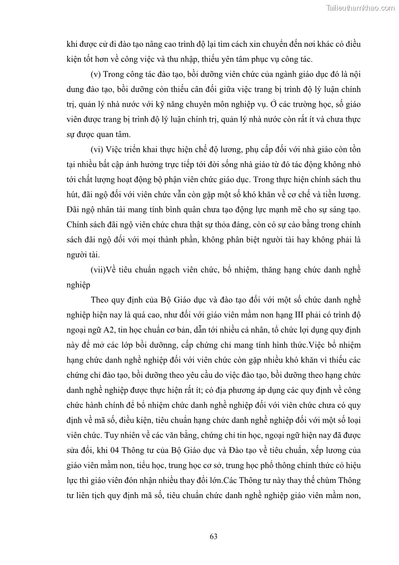 Luận văn thạc sĩ chính sách công Thực hiện chính sách pháp luật về quản lý viên chức ngành giáo dục tại thành phố Buôn Ma Thuột, tỉnh Đắk Lắk - 6 Trang 71
