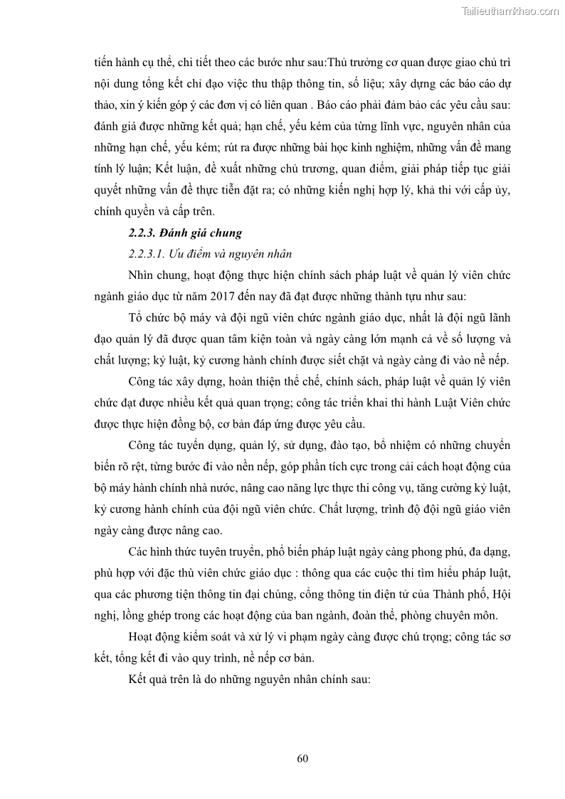 Luận văn thạc sĩ chính sách công Thực hiện chính sách pháp luật về quản lý viên chức ngành giáo dục tại thành phố Buôn Ma Thuột, tỉnh Đắk Lắk - 6 Trang 68