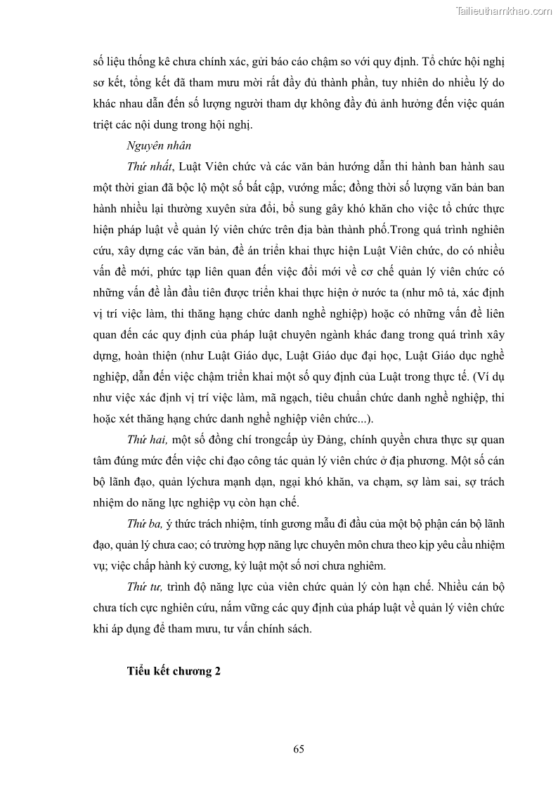 Luận văn thạc sĩ chính sách công Thực hiện chính sách pháp luật về quản lý viên chức ngành giáo dục tại thành phố Buôn Ma Thuột, tỉnh Đắk Lắk - 7 Trang 73
