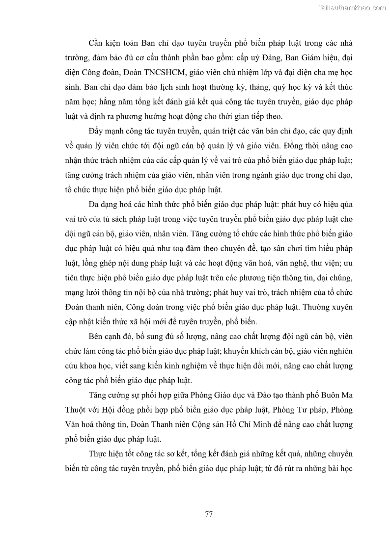 Luận văn thạc sĩ chính sách công Thực hiện chính sách pháp luật về quản lý viên chức ngành giáo dục tại thành phố Buôn Ma Thuột, tỉnh Đắk Lắk - 8 Trang 85