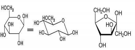 Hình 1 3 Cấu trúc dạng vòng 6 cạnh pyranose của glucose và 5 cạnh furanose của 1
