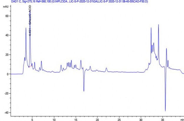 Hình 4 21 Sắc ký đồ gallic acid trong cao cây giao ở Bình Thuận Hình 4 22 Sắc ký 8