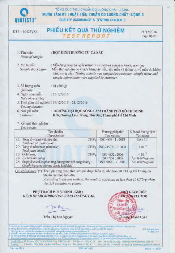 Phụ lục 65 Kết quả phân tích thống kê một số thành phần chất khô pH 2