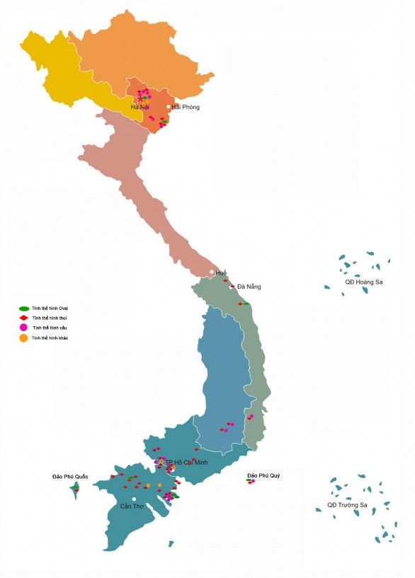Hình 1 Sự phân bố của gen cry1 cry2 cry4 cry9 và vip3a của vi khuẩn Bacillus 2