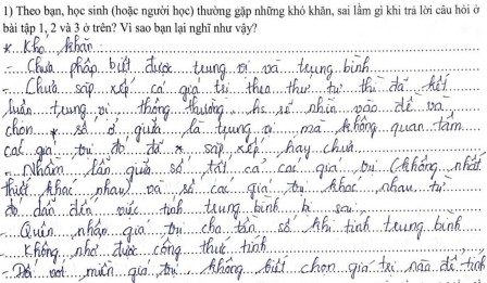 GV D47 đưa ra được 4 sai lầm thường gặp nhưng giải thích chưa rõ ràng Tuy 3