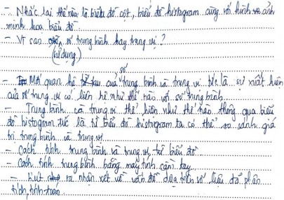 GV D60 đưa ra được 3 lưu ý cho HS có đề cập đến ý nghĩa của trung bình 8