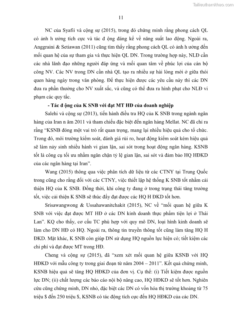 Luận án tiến sĩ kế toán Tác động của kiểm soát nội bộ đến hiệu quả hoạt động kinh doanh của các Doanh nghiệp phi tổ chức niêm yết trên Thị trường chứng khoán Việt Nam - 2 Trang 24