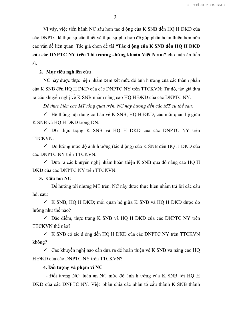 Luận án tiến sĩ kế toán Tác động của kiểm soát nội bộ đến hiệu quả hoạt động kinh doanh của các Doanh nghiệp phi tổ chức niêm yết trên Thị trường chứng khoán Việt Nam - 2 Trang 16