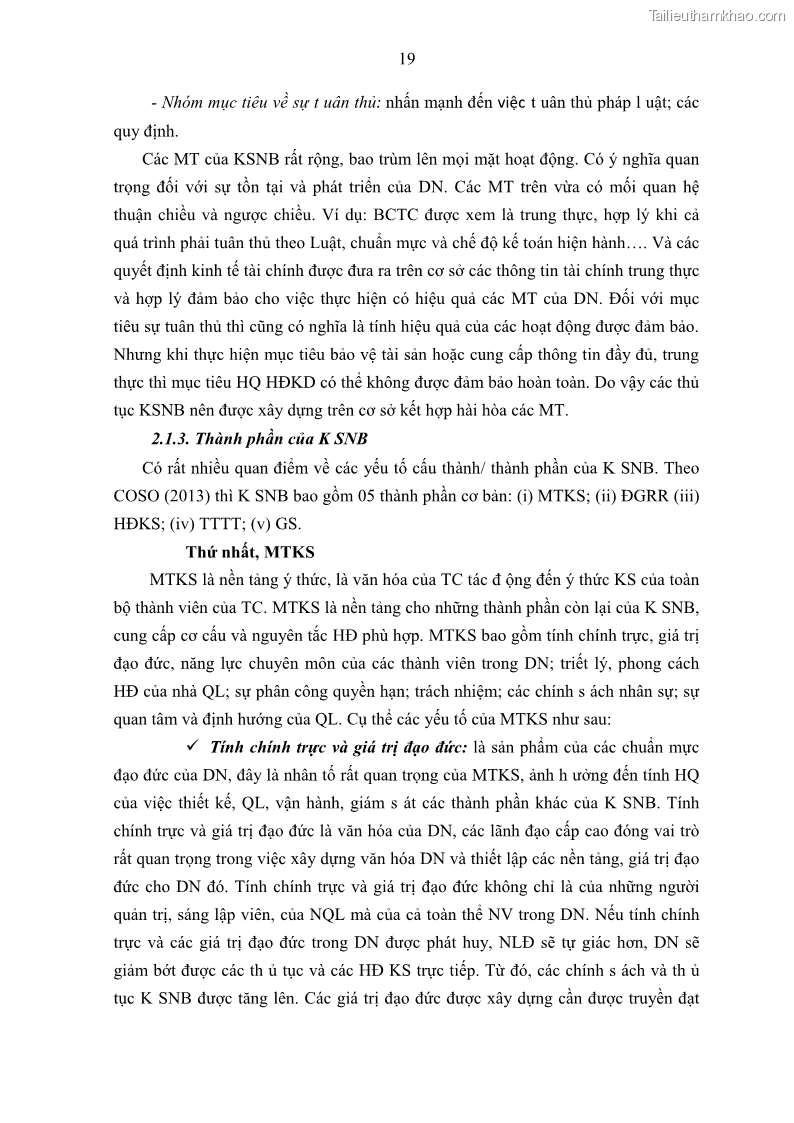 Luận án tiến sĩ kế toán Tác động của kiểm soát nội bộ đến hiệu quả hoạt động kinh doanh của các Doanh nghiệp phi tổ chức niêm yết trên Thị trường chứng khoán Việt Nam - 3 Trang 32