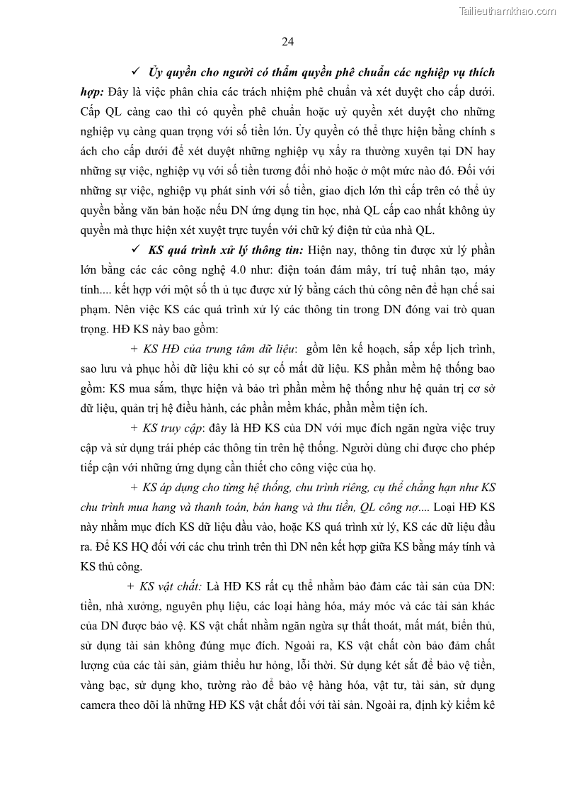 Luận án tiến sĩ kế toán Tác động của kiểm soát nội bộ đến hiệu quả hoạt động kinh doanh của các Doanh nghiệp phi tổ chức niêm yết trên Thị trường chứng khoán Việt Nam - 4 Trang 37
