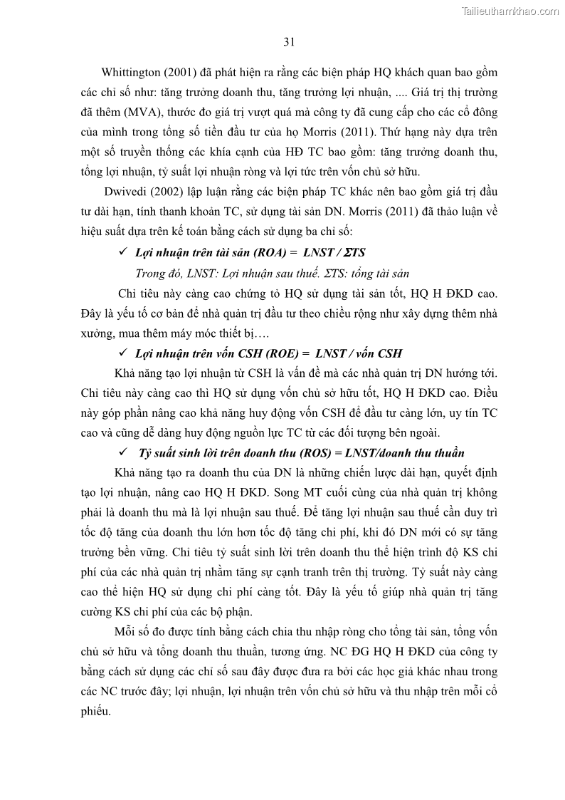 Luận án tiến sĩ kế toán Tác động của kiểm soát nội bộ đến hiệu quả hoạt động kinh doanh của các Doanh nghiệp phi tổ chức niêm yết trên Thị trường chứng khoán Việt Nam - 4 Trang 44