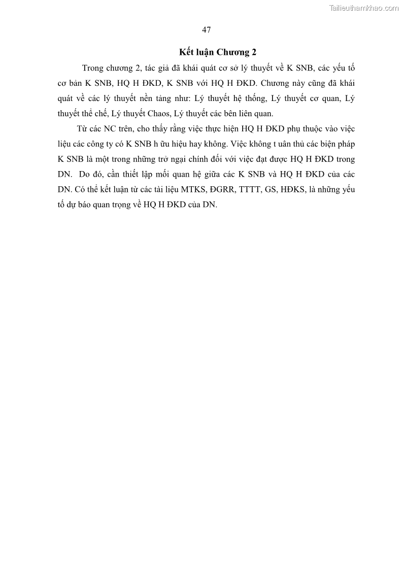 Luận án tiến sĩ kế toán Tác động của kiểm soát nội bộ đến hiệu quả hoạt động kinh doanh của các Doanh nghiệp phi tổ chức niêm yết trên Thị trường chứng khoán Việt Nam - 5 Trang 60