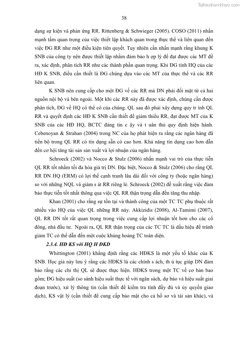 Luận án tiến sĩ kế toán Tác động của kiểm soát nội bộ đến hiệu quả hoạt động kinh doanh của các Doanh nghiệp phi tổ chức niêm yết trên Thị trường chứng khoán Việt Nam - 5 Trang 51