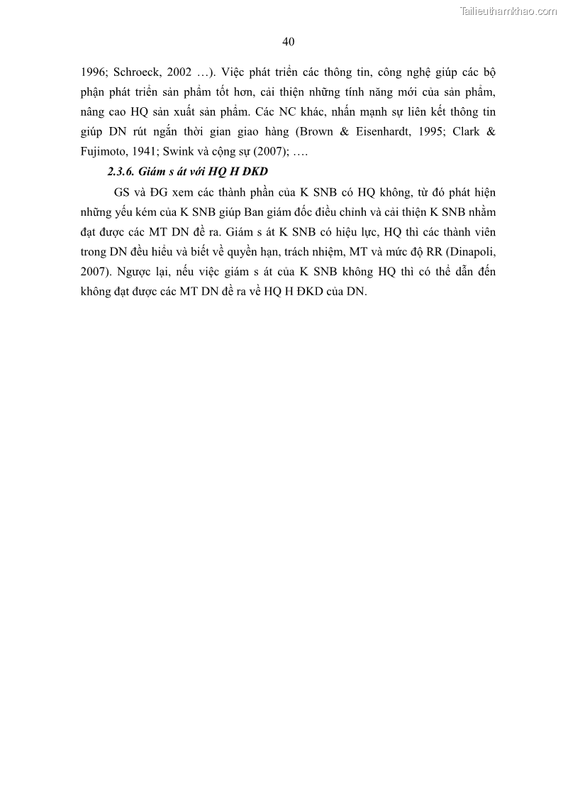 Luận án tiến sĩ kế toán Tác động của kiểm soát nội bộ đến hiệu quả hoạt động kinh doanh của các Doanh nghiệp phi tổ chức niêm yết trên Thị trường chứng khoán Việt Nam - 5 Trang 53
