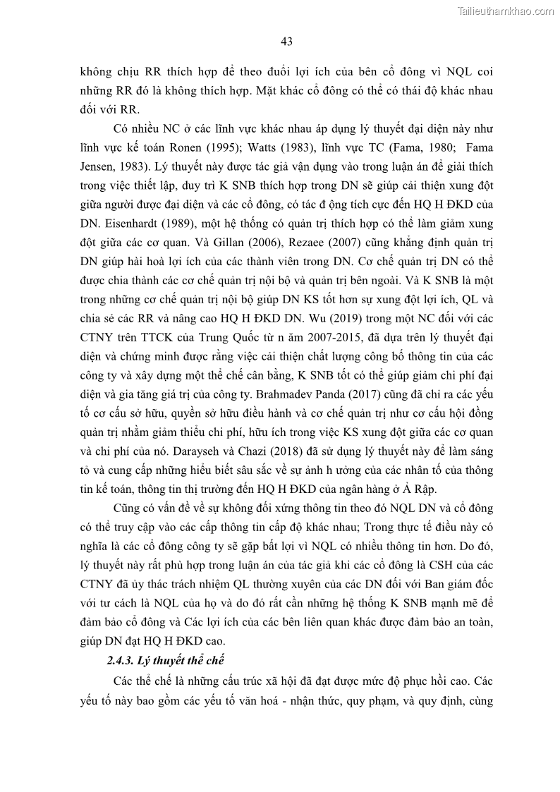 Luận án tiến sĩ kế toán Tác động của kiểm soát nội bộ đến hiệu quả hoạt động kinh doanh của các Doanh nghiệp phi tổ chức niêm yết trên Thị trường chứng khoán Việt Nam - 5 Trang 56