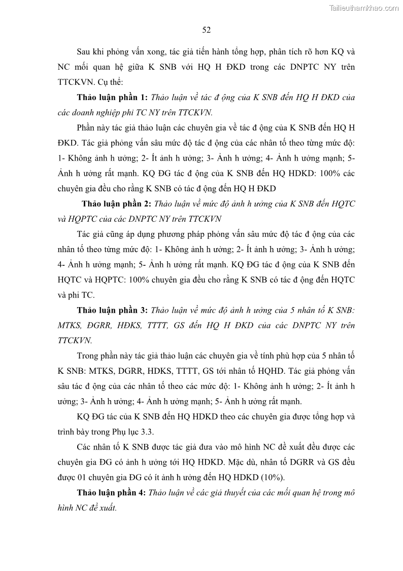 Luận án tiến sĩ kế toán Tác động của kiểm soát nội bộ đến hiệu quả hoạt động kinh doanh của các Doanh nghiệp phi tổ chức niêm yết trên Thị trường chứng khoán Việt Nam - 6 Trang 65