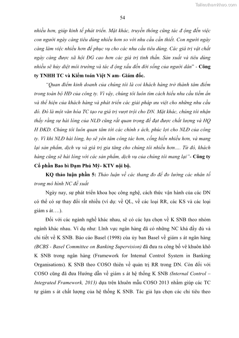 Luận án tiến sĩ kế toán Tác động của kiểm soát nội bộ đến hiệu quả hoạt động kinh doanh của các Doanh nghiệp phi tổ chức niêm yết trên Thị trường chứng khoán Việt Nam - 6 Trang 67