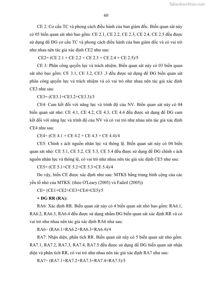 Luận án tiến sĩ kế toán Tác động của kiểm soát nội bộ đến hiệu quả hoạt động kinh doanh của các Doanh nghiệp phi tổ chức niêm yết trên Thị trường chứng khoán Việt Nam - 7 Trang 73