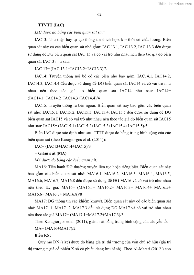 Luận án tiến sĩ kế toán Tác động của kiểm soát nội bộ đến hiệu quả hoạt động kinh doanh của các Doanh nghiệp phi tổ chức niêm yết trên Thị trường chứng khoán Việt Nam - 7 Trang 75