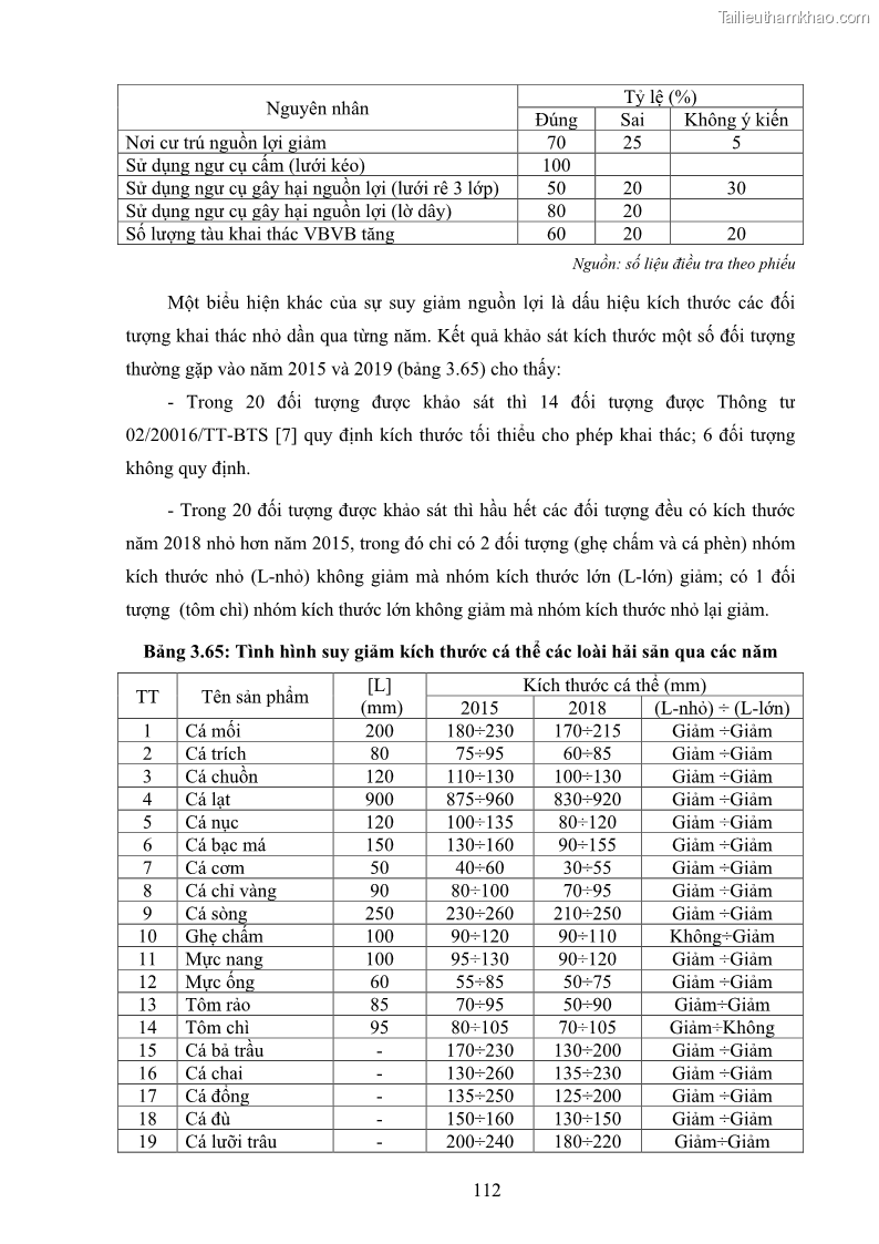 Luận án tiến sĩ khai thác thủy sản Nâng cao hiệu quả khai thác và bảo vệ nguồn lợi thủy sản tại vùng biển ven bờ tỉnh Quảng Nam - 11 Trang 128