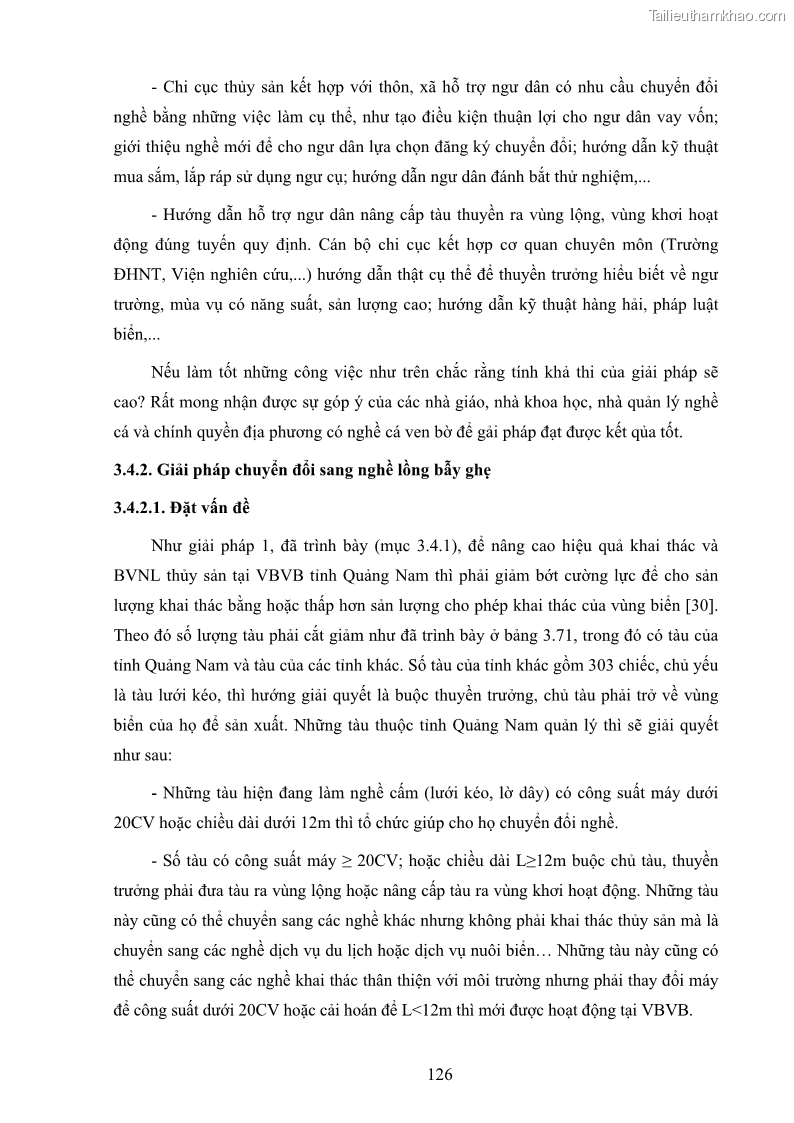 Luận án tiến sĩ khai thác thủy sản Nâng cao hiệu quả khai thác và bảo vệ nguồn lợi thủy sản tại vùng biển ven bờ tỉnh Quảng Nam - 12 Trang 142