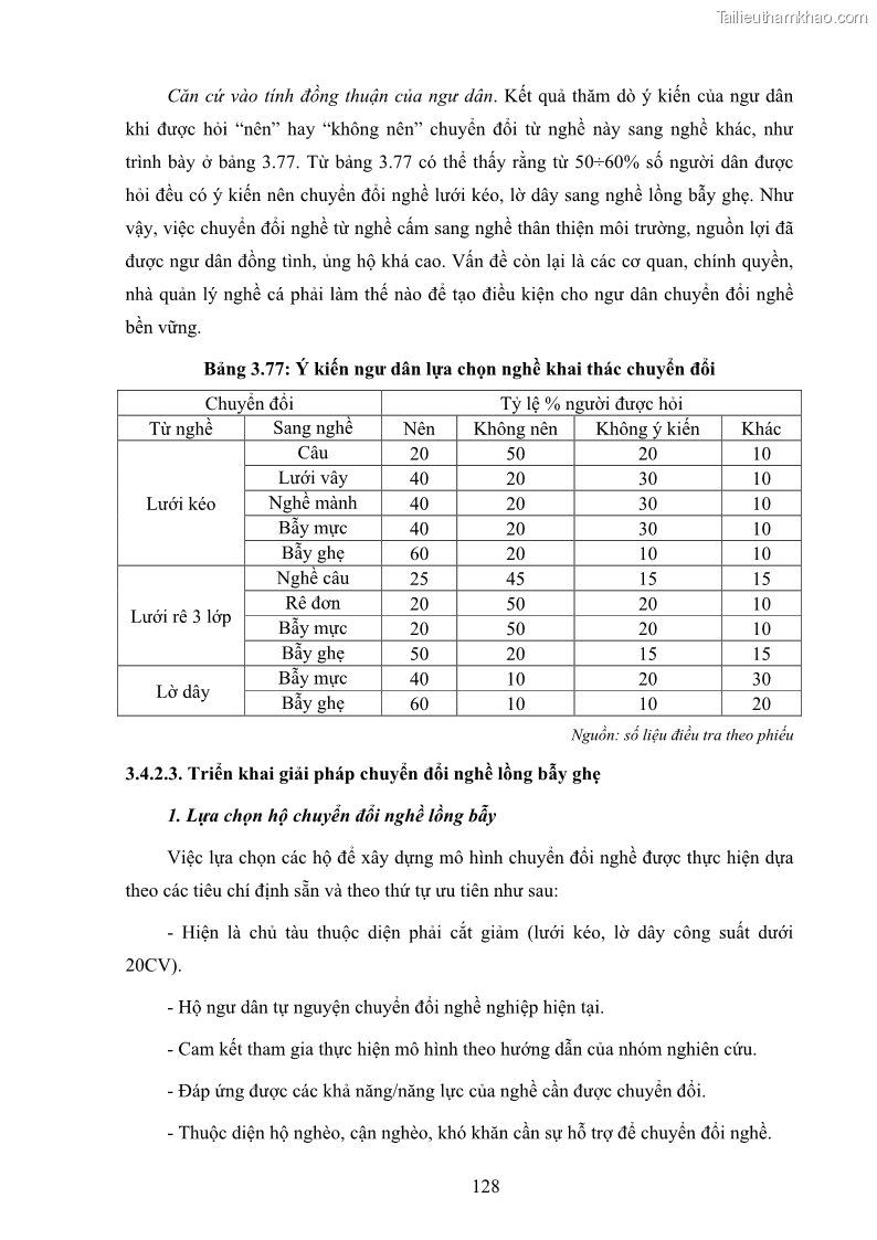 Luận án tiến sĩ khai thác thủy sản Nâng cao hiệu quả khai thác và bảo vệ nguồn lợi thủy sản tại vùng biển ven bờ tỉnh Quảng Nam - 12 Trang 144