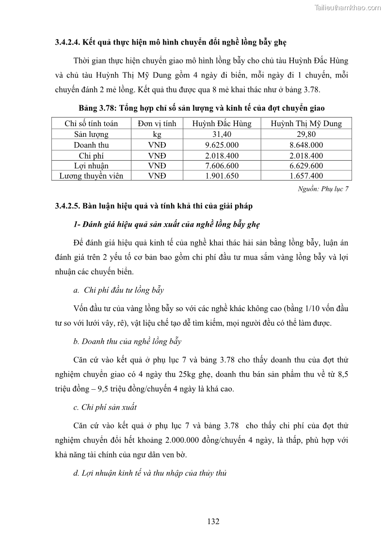Luận án tiến sĩ khai thác thủy sản Nâng cao hiệu quả khai thác và bảo vệ nguồn lợi thủy sản tại vùng biển ven bờ tỉnh Quảng Nam - 13 Trang 148
