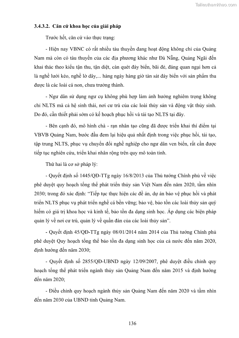 Luận án tiến sĩ khai thác thủy sản Nâng cao hiệu quả khai thác và bảo vệ nguồn lợi thủy sản tại vùng biển ven bờ tỉnh Quảng Nam - 13 Trang 152