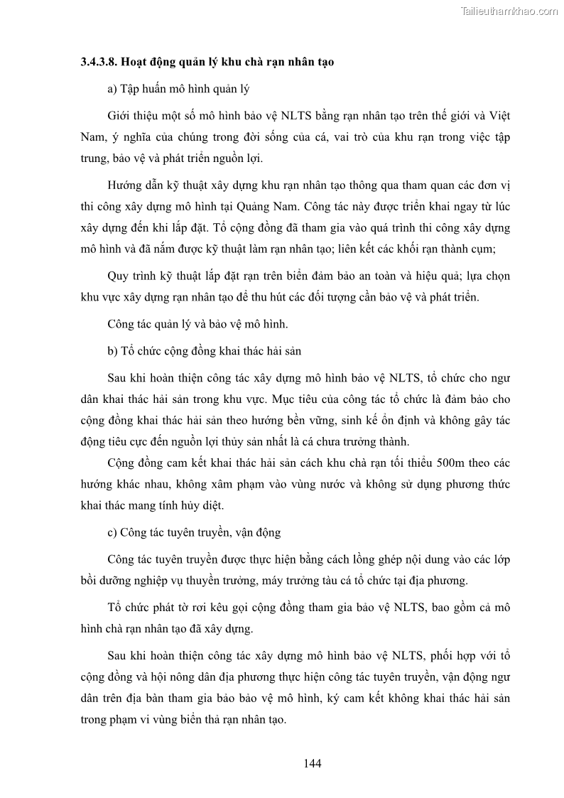 Luận án tiến sĩ khai thác thủy sản Nâng cao hiệu quả khai thác và bảo vệ nguồn lợi thủy sản tại vùng biển ven bờ tỉnh Quảng Nam - 14 Trang 160