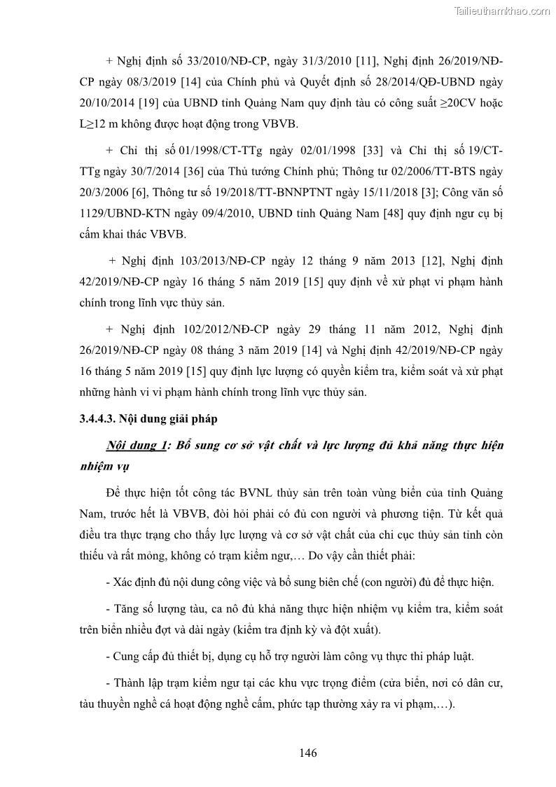 Luận án tiến sĩ khai thác thủy sản Nâng cao hiệu quả khai thác và bảo vệ nguồn lợi thủy sản tại vùng biển ven bờ tỉnh Quảng Nam - 14 Trang 162