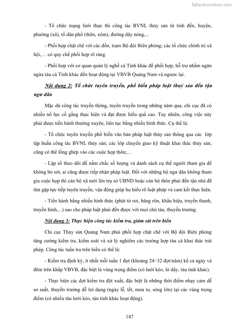 Luận án tiến sĩ khai thác thủy sản Nâng cao hiệu quả khai thác và bảo vệ nguồn lợi thủy sản tại vùng biển ven bờ tỉnh Quảng Nam - 14 Trang 163