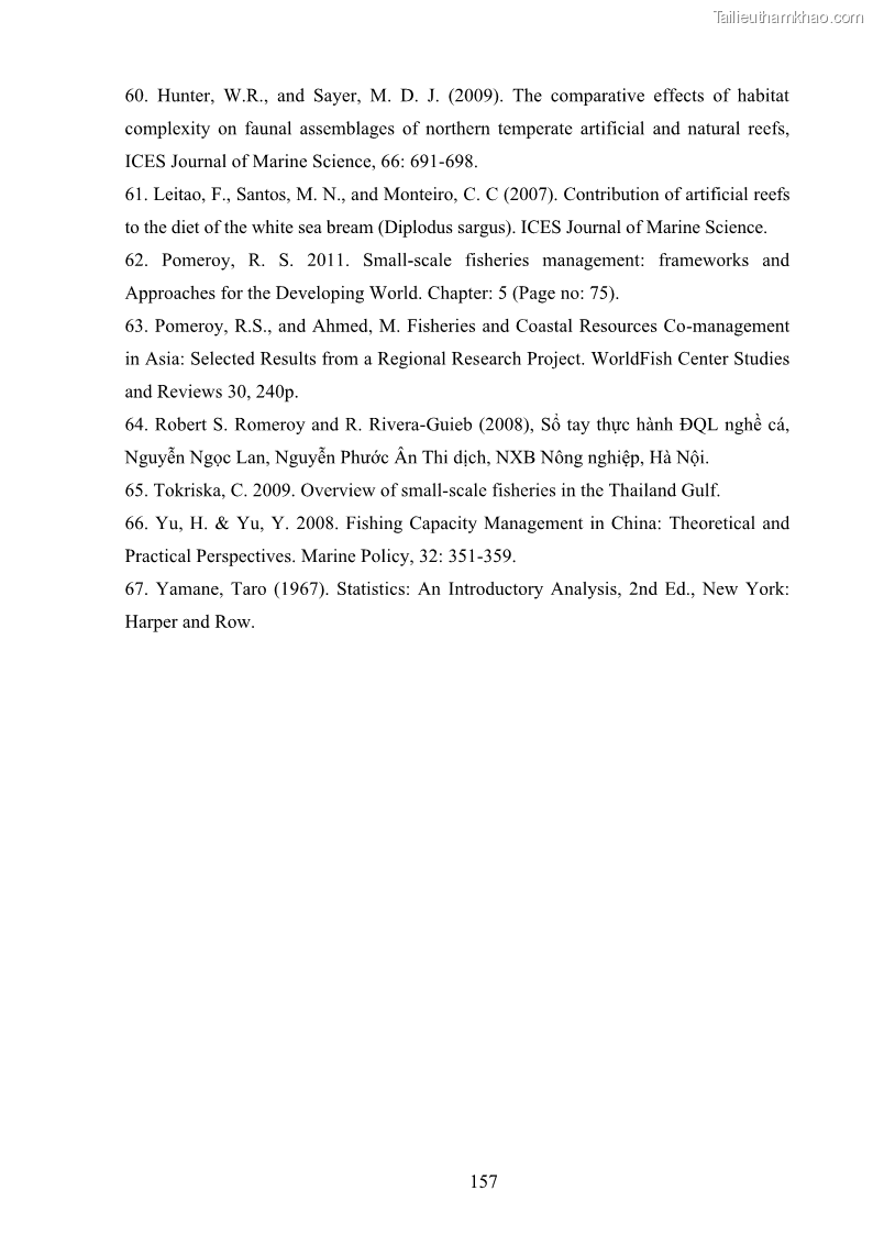 Luận án tiến sĩ khai thác thủy sản Nâng cao hiệu quả khai thác và bảo vệ nguồn lợi thủy sản tại vùng biển ven bờ tỉnh Quảng Nam - 15 Trang 173