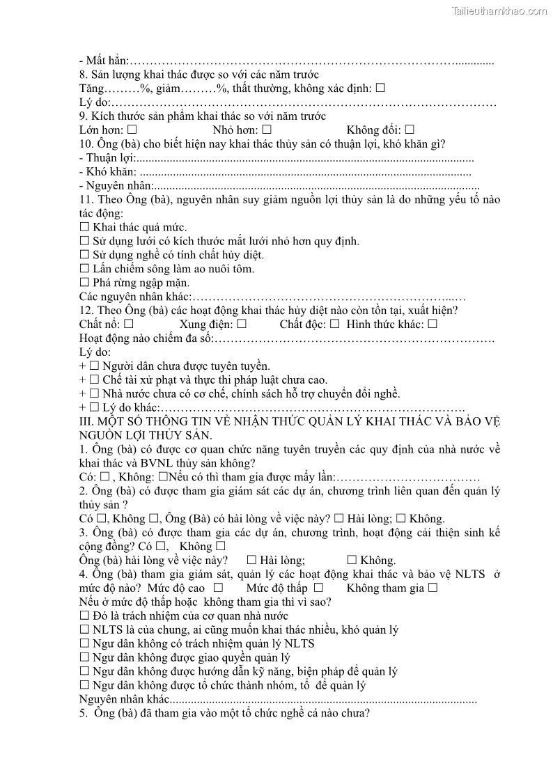 Luận án tiến sĩ khai thác thủy sản Nâng cao hiệu quả khai thác và bảo vệ nguồn lợi thủy sản tại vùng biển ven bờ tỉnh Quảng Nam - 16 Trang 181