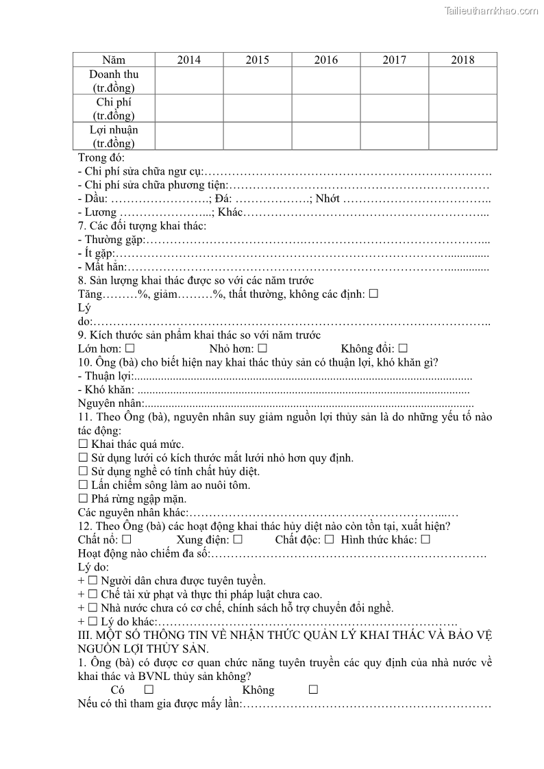 Luận án tiến sĩ khai thác thủy sản Nâng cao hiệu quả khai thác và bảo vệ nguồn lợi thủy sản tại vùng biển ven bờ tỉnh Quảng Nam - 16 Trang 190