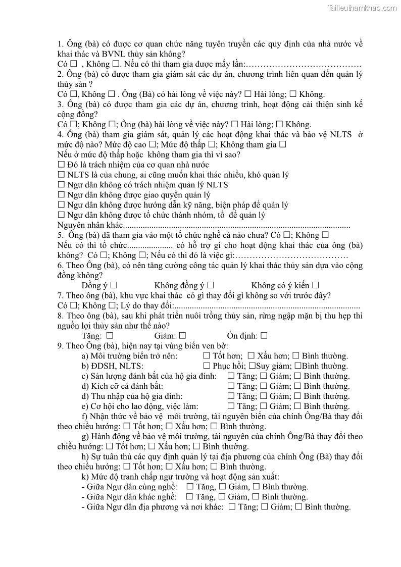 Luận án tiến sĩ khai thác thủy sản Nâng cao hiệu quả khai thác và bảo vệ nguồn lợi thủy sản tại vùng biển ven bờ tỉnh Quảng Nam - 16 Trang 186