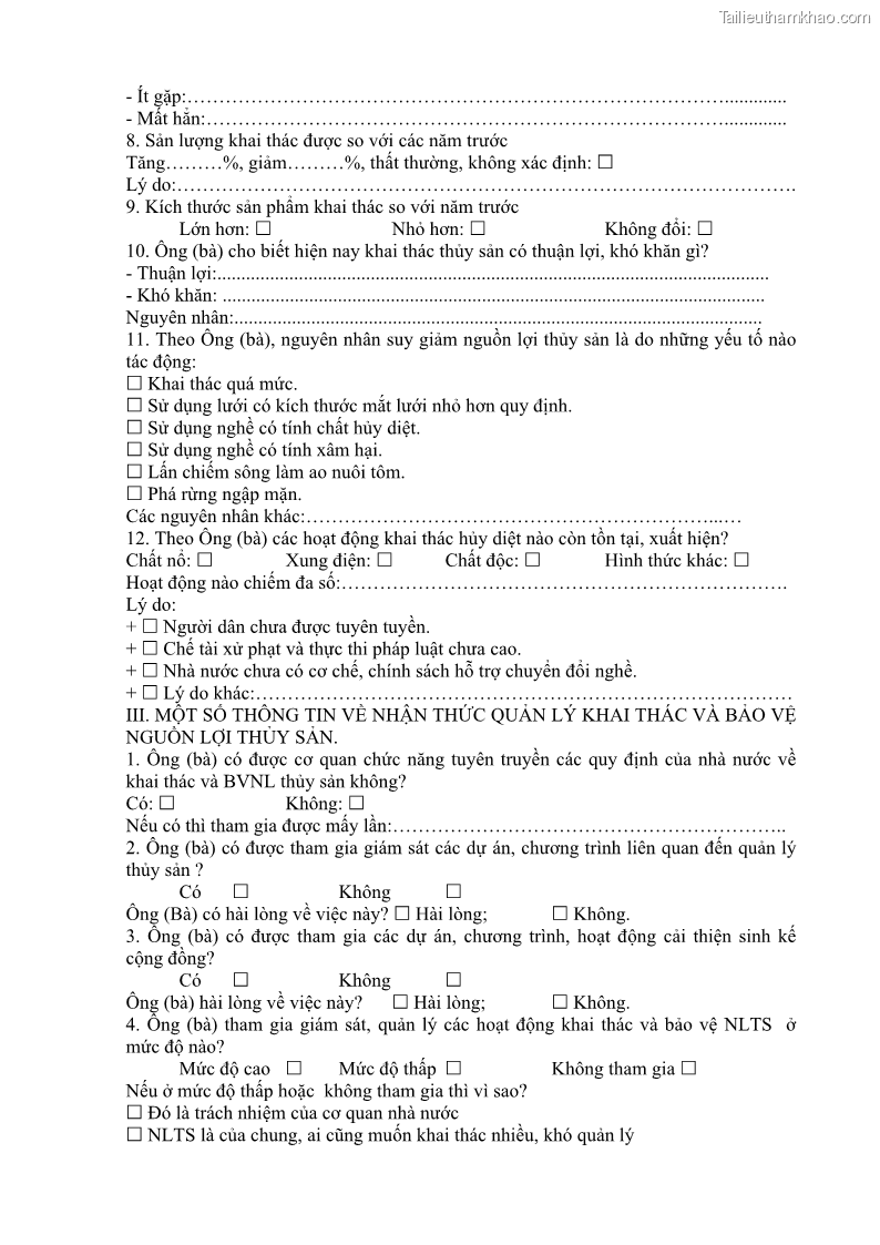 Luận án tiến sĩ khai thác thủy sản Nâng cao hiệu quả khai thác và bảo vệ nguồn lợi thủy sản tại vùng biển ven bờ tỉnh Quảng Nam - 17 Trang 195